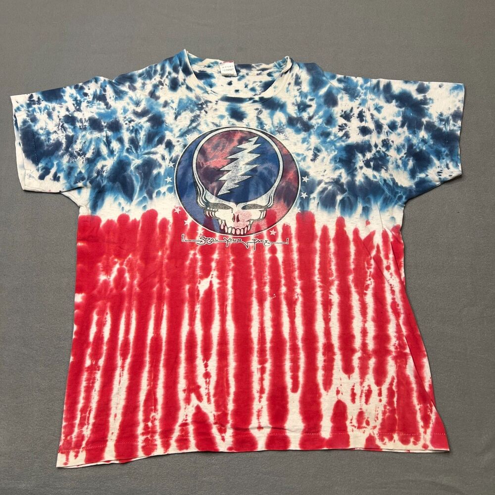 Vintage Grateful Dead T-Shirt Mens XL Multicolor Tie-Dye Steal Your Face FOTL